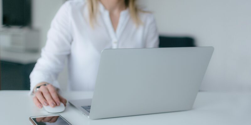 Woman using laptop