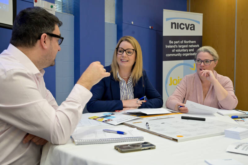 People working around a table